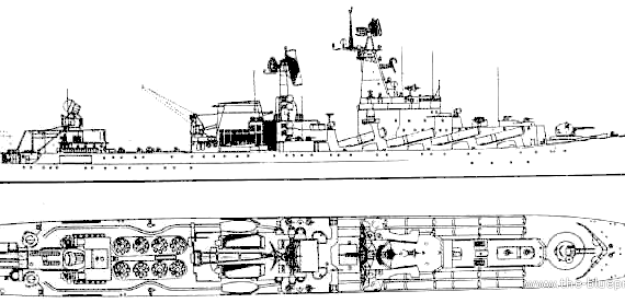 Крейсер СССР Slava [Project 1164 Atlant class Cruiser] - чертежи, габариты, рисунки